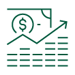 Money graph growth icon